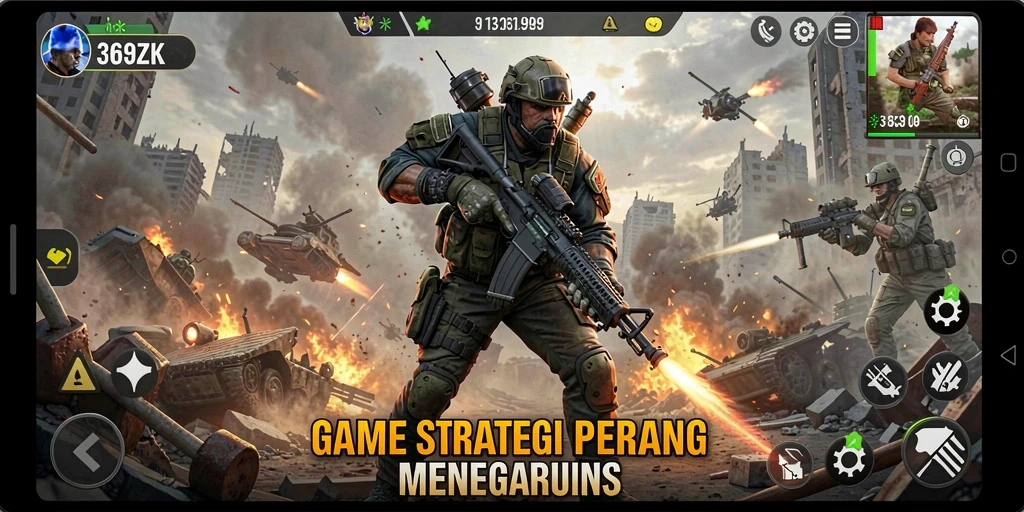 Gameplay strategis intens dalam 369ZK yang menantang.