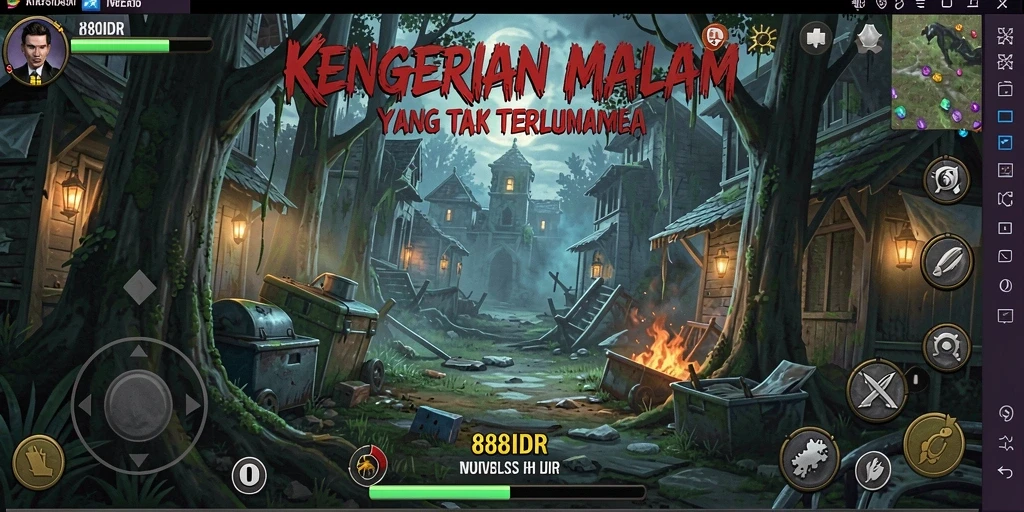 Screenshot momen menegangkan dalam gameplay 888IDR yang menciptakan suasana horor.