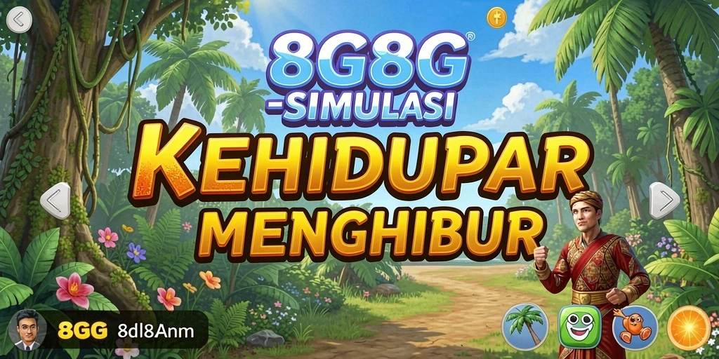 Screenshot 8G8G menampilkan karakter yang sedang berinteraksi dalam gameplay simulation.