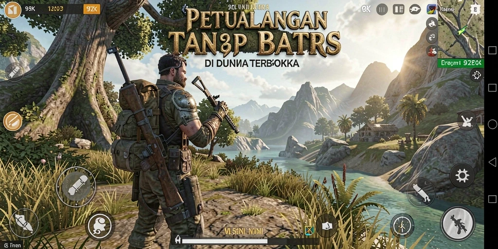Tangkapan layar gameplay 9ZK menampilkan dunia terbuka yang kaya dan menarik.