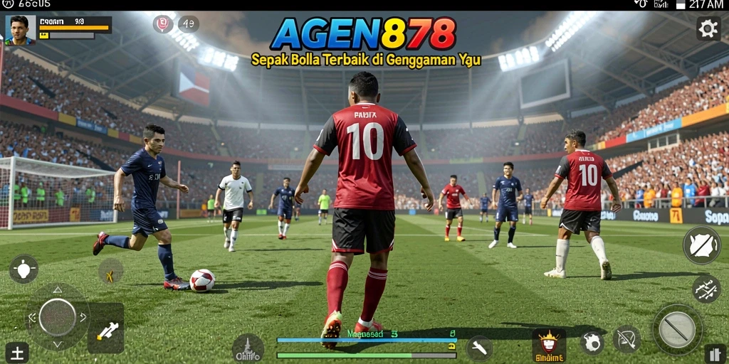 Tampilan menawan dari gameplay sepak bola di AGEN878.