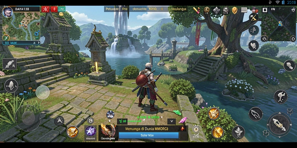 Tangkapan layar dari gameplay <strong>DAYA138</strong> yang menampilkan pertempuran epik di dunia MMORPG.