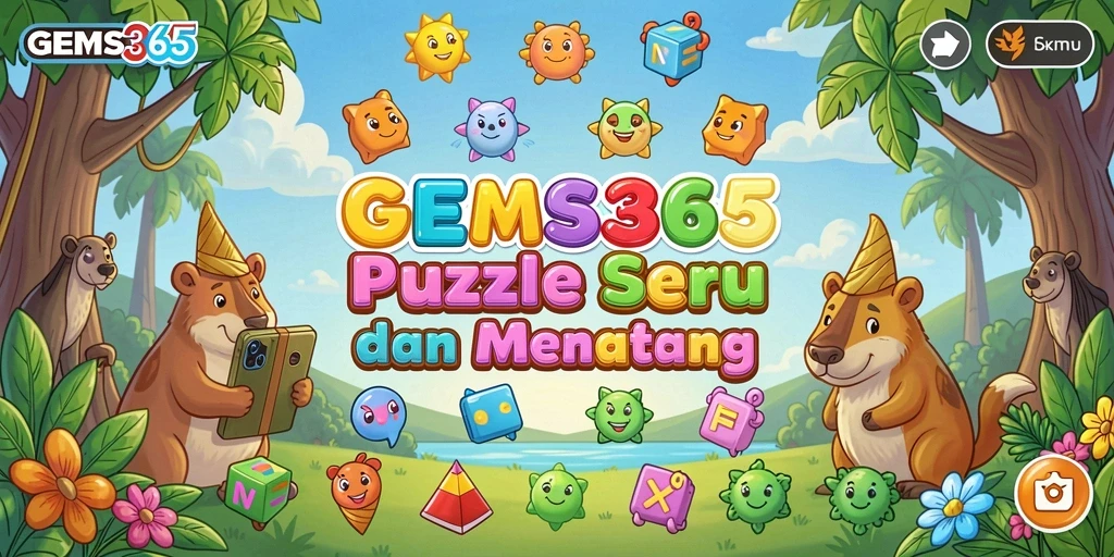 Screenshot gameplay GEMS365 menampilkan keseruan teka-teki puzzle.