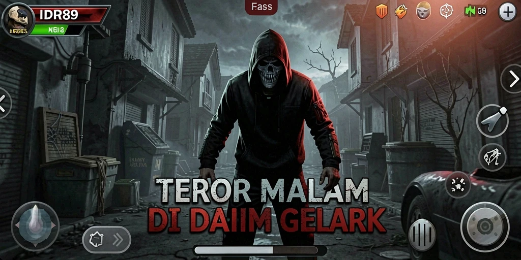 Screenshot gameplay IDR89 menampilkan suasana horror yang mencekam.