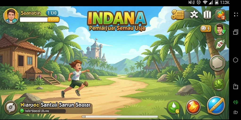 Tampilan gameplay INDAAA yang menarik dan penuh warna.