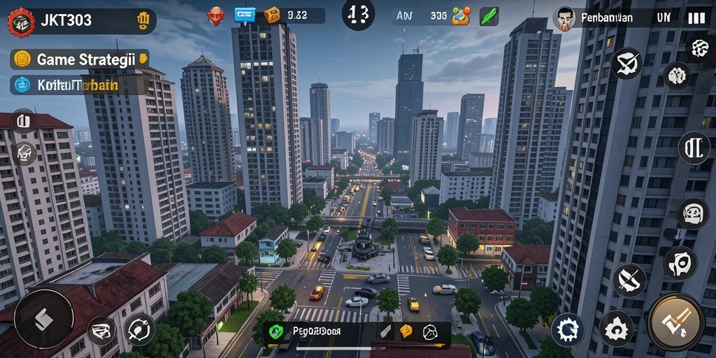 Tangkapan layar gameplay JKT303 menampilkan strategi pembangunan kota yang menarik.