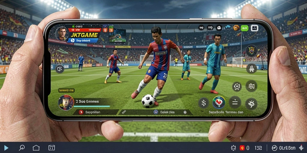 Tampilan gameplay sepak bola yang mendebarkan di JKTGAME.