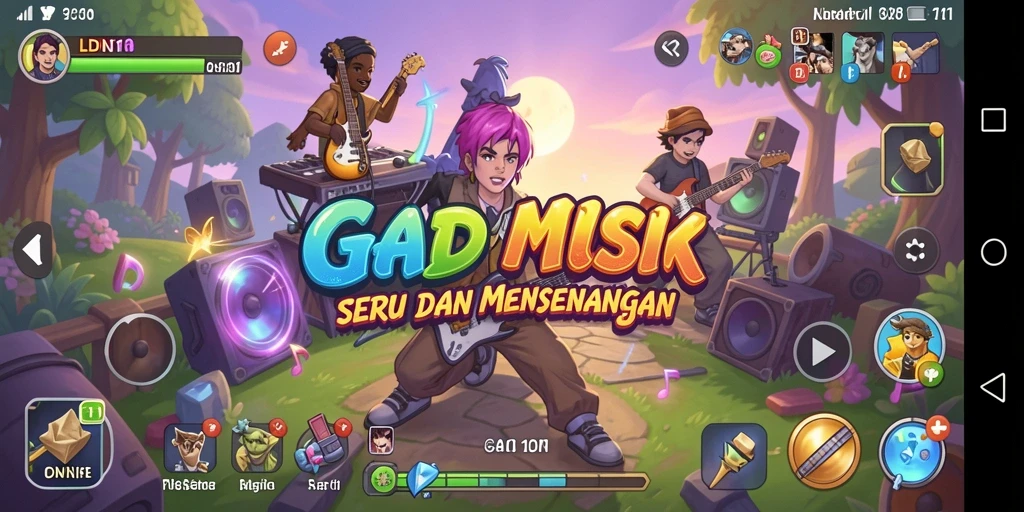 Tangkapan layar LDN11 menampilkan gameplay musik yang seru dan menarik.