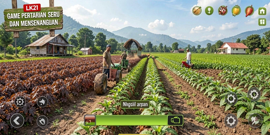Screenshot LK21 menampilkan aktivitas bertani yang seru dan interaktif.