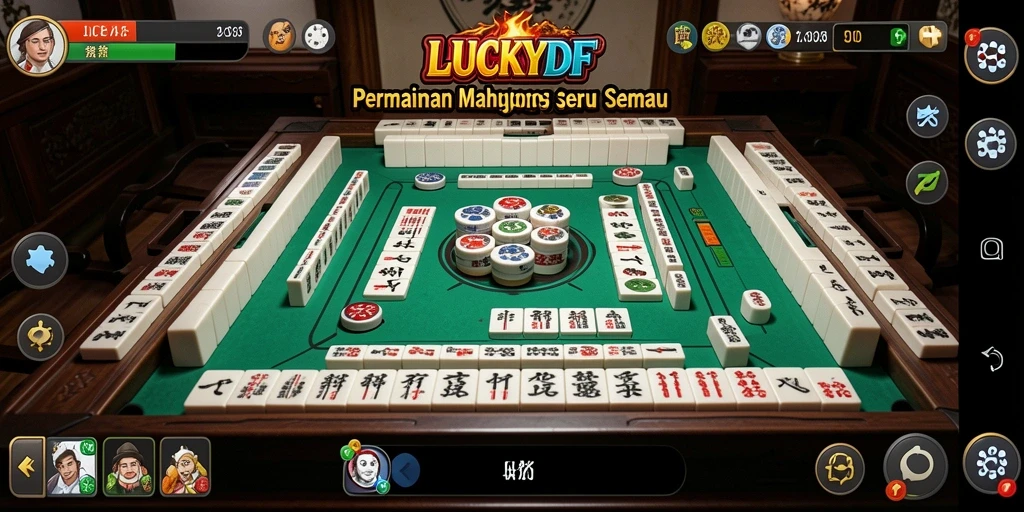 Screenshot permainan LUCKYDF dengan tampilan menarik dari Mahjong.
