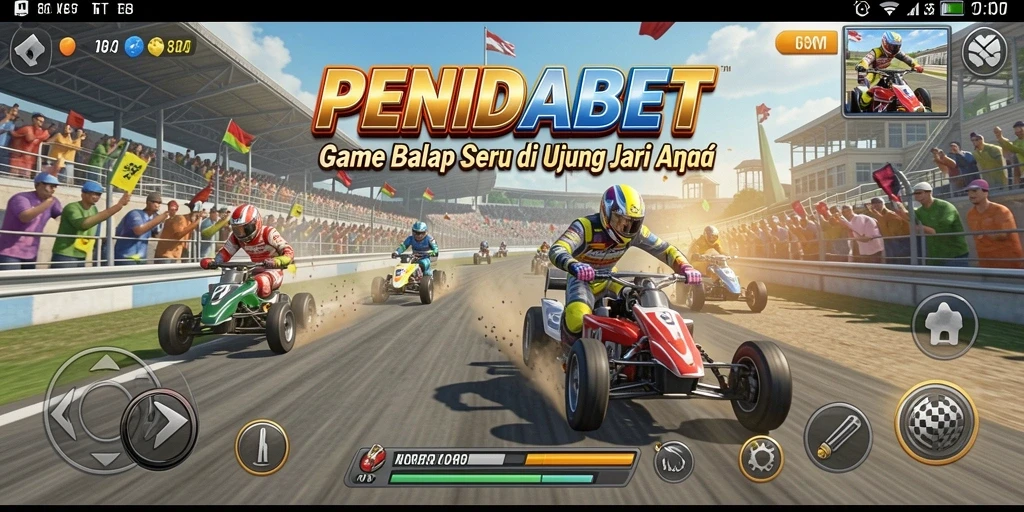 Screenshot dari gameplay balapan PENIDABET yang mendebarkan.