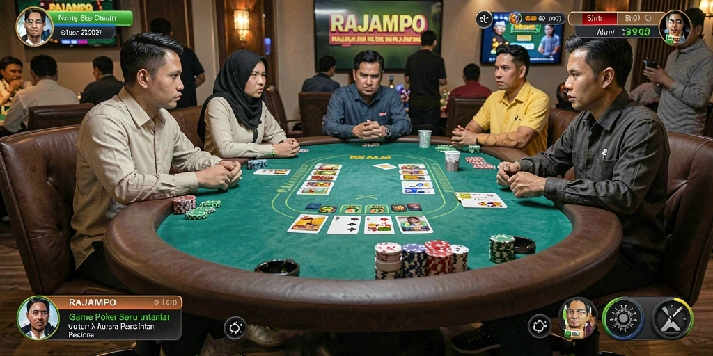 Tampilan gameplay RAJAMPO dengan suasana kompetitif yang menarik.