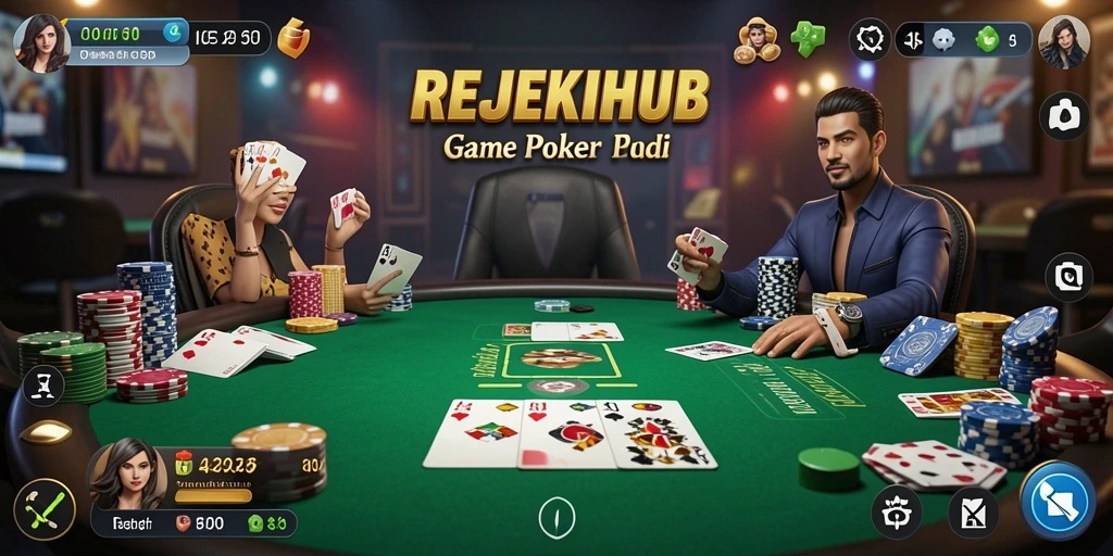 Tampilan gameplay menarik dari REJEKIHUB dalam bermain poker.