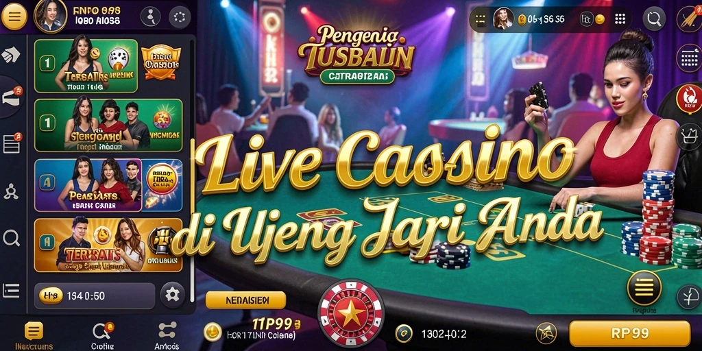 Tangkapan layar gameplay RP99 menampilkan dealer profesional dan suasana kasino yang hidup.