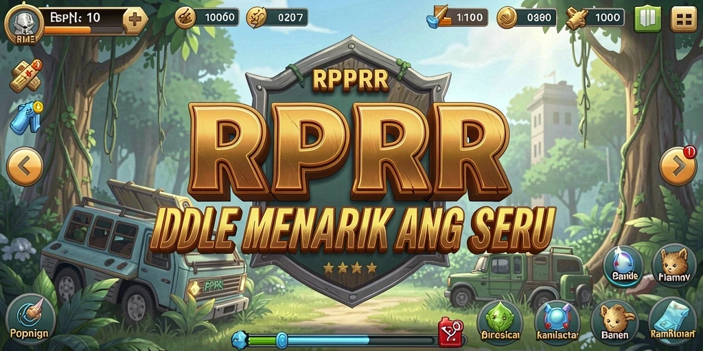 Screenshot gameplay RPRR menampilkan karakter yang sedang beraksi dalam game Idle.